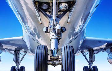 anodized metal on the under side of airplane.