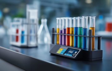 Medical laboratory with sterilized metal table and equipment